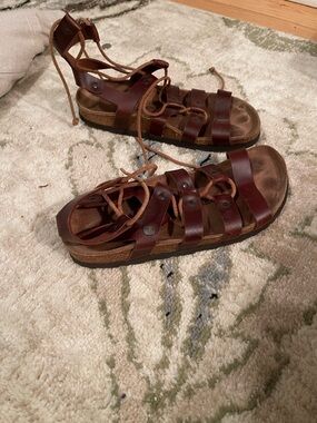 Papillio Brown Leather Gladiator Sandals
